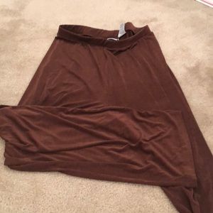 Chocolate Stretch Flowy Dress Pants Plus-one size